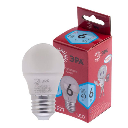 Лампа светодиодная P45-6W-840-E27 R 6Вт шар 4000К нейтр.бел. E27  Б0049644