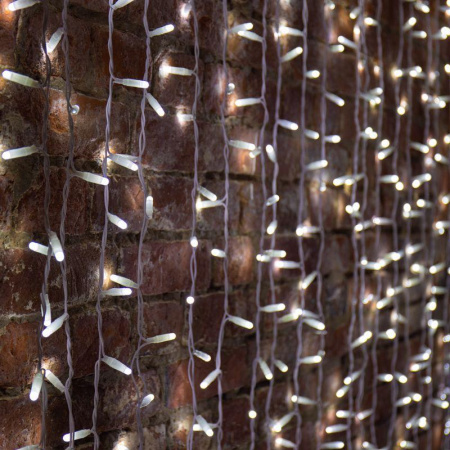 Гирлянда светодиодная "Светодиодный Дождь" 2х3м 600LED бел. 86Вт 230В IP65 эффект мерцания провод бел. (нужен шнур питания 303-500-1)  235-211