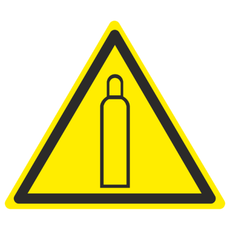 Знак W 19 "Газовый баллон" 150х150х150мм пластик  pn-w-19