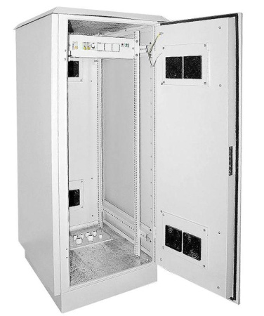 Шкаф уличный 19дюйм 42U 720х860мм IP55 двустен. метал. передняя и задняя двери; сер.  LO35-42U78-MM55