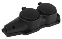 Колодка ЭРА KX-2e-B-IP44 каучуковая с заземлением 2 розетки 16A IP44 черн.  Б0068451