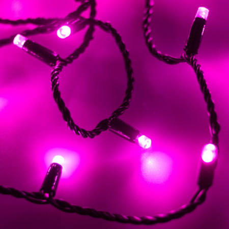 Гирлянда светодиодная ARD-STRING-CLASSIC-10000-BLACK-100LED-STD PINK230В 7Вт IP65  025806
