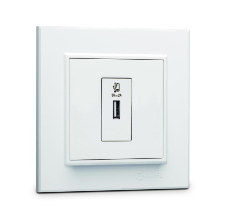 Розетка для зарядного устройства USB KAREA бел.  56001465