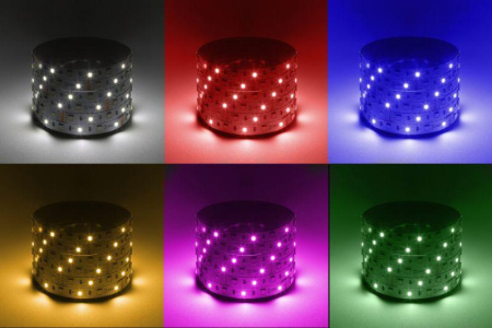 Лента светодиодная LS5050 -14.4-60-12-RGB+W(6500)-IP20-1 year-5m RGB+холод. бел. (уп.5м)  Б0059911