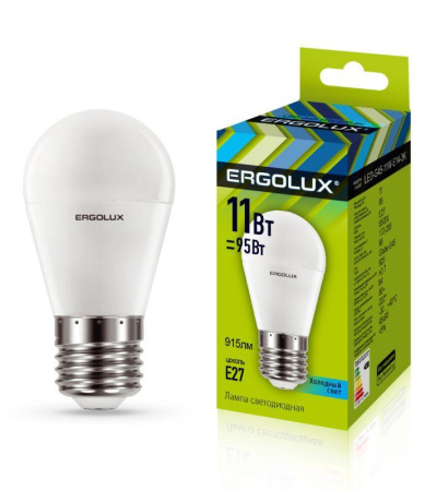 Лампа светодиодная LED-G45-11W-E27-4K Шар 11Вт E27 4500К 172-265В  13631