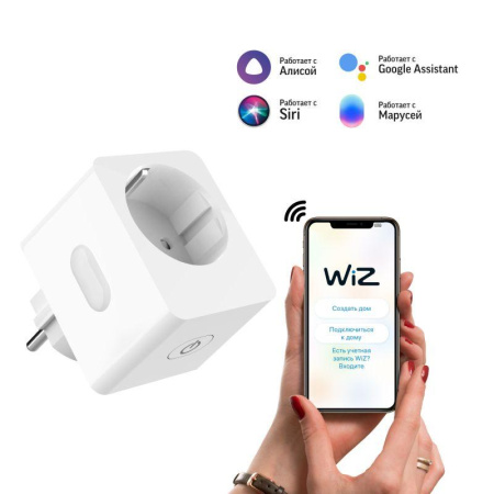 Переходник сетевой (розетка умная) Smart Home 10А 2300Вт IP20 207-253В с заземл.  5510122