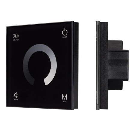 Панель SMART-P4-DIM-G-IN Black (12-24В 4х3А Sens 2.4G) (IP20 пластик)  034778