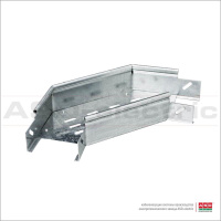 Угол для лотка горизонтальный 90град. сталь 0.7мм ЛУГП зоц200х65-90 облегчен. с замком оцинк.  EI-21.12.21.035