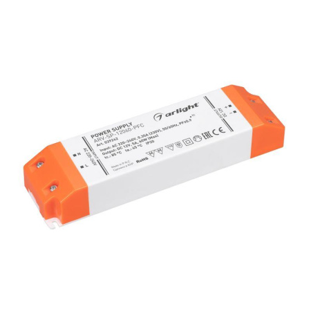 Блок питания ARV-SP-12060-PFC (12В 5А 60Вт) (IP20 пластик)  039242