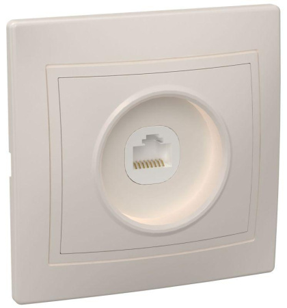 Розетка компьютерная 1-м СП Кварта РК10-ККм IP20 крем.  EKK10-K33-DM