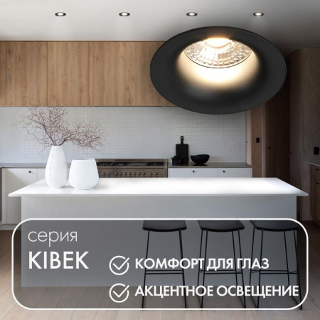 Светильник встраиваемый IP20 10Вт GU5.3 LED черн. пластик  DK3024-BK