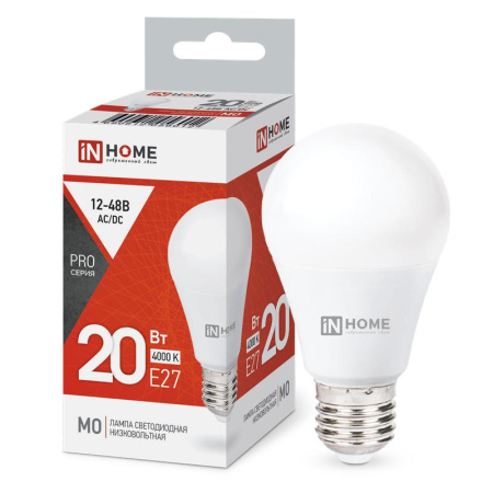 Лампа светодиодная низковольтная LED-MO-PRO 20Вт 12-48В E27 4000К 1650лм  4690612056012