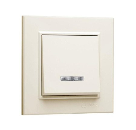 Выключатель 1-кл. СП Karea 10А IP20 с подсветкой крем.  56010021