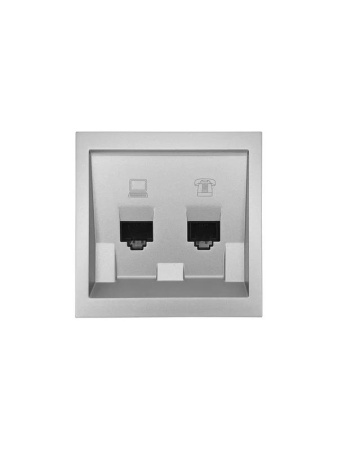 Розетка компьютер+телефо СП ZIMA IP20 сер. матов.  704-7488-143