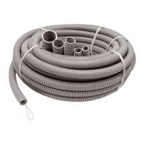 Труба гофрированная ПВХ тяжелая d16мм с протяжкой сер. (уп.100м)  11611