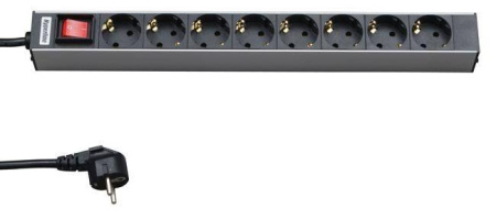 Блок розеток 8-м 16А SHT19-8SH-S-2.5EU горизонт. с выкл. шнур 2.5м  26450