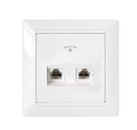 Розетка телефонная 2-м СП RJ11 (4P4C) бел.  ТР24-050