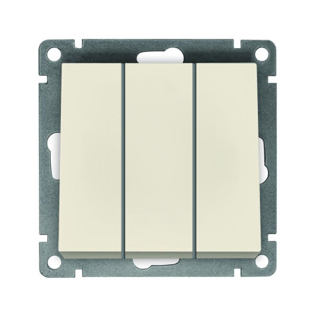Выключатель 3-кл. СП Афина 10А IP20 механизм сл. кость (ivory)  A0043-I