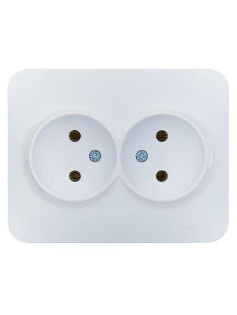 Розетка 2-м СП ASTI 16А IP20 без заземл. термопласт бел.  7081-0200-128B