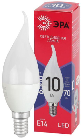 Лампа светодиодная RED LINE LED BXS-10W-865-E14 R 10Вт BXS свеча на ветру 6500К холод. бел. E14  Б0045343