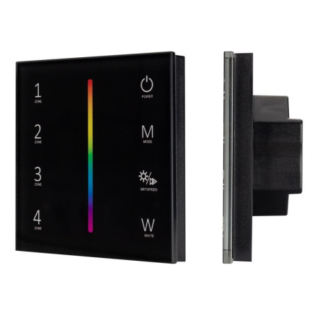 Панель Sens SMART-P30-RGBW Black (230В 4 зоны 2.4G) (IP20 пластик)  027104