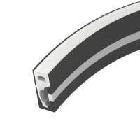 Профиль силиконовый WPH-FLEX-0616-SIDE-S9-5m BLACK силикон (уп.5м)  045788