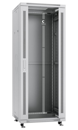 Шкаф монтажный телекоммуникационный напольный SH-05C-32U60/100 19дюйм 32U 600х1000х1610мм для распределит. и серверн. оборудования передн. стеклян. и задн. сплошн. метал. двери ручка с замком сер.  7056c