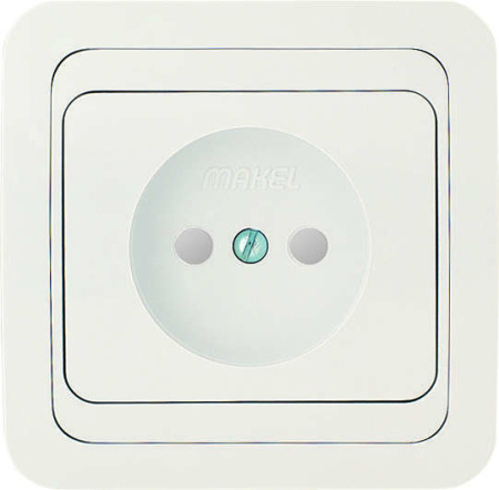 Розетка 1-м СП Mimoza 10А IP20 без заземл. защ. шторки бел./бел.  12052