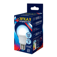 Лампа светодиодная LED-A60 16W/6500K/E27/FR PLP01WH Яркая 16Вт матовая 6500К холод. бел. E27 (упак. картон)  UL-00005035