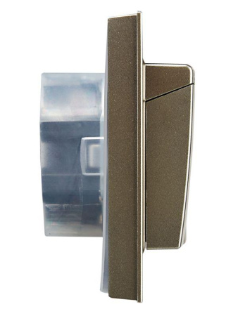 Розетка 2-м СП BRITE РСбш12-3-44-БрШ 16А в сборе IP44 с крышкой шампань  BR-R26-16-44-K37-F