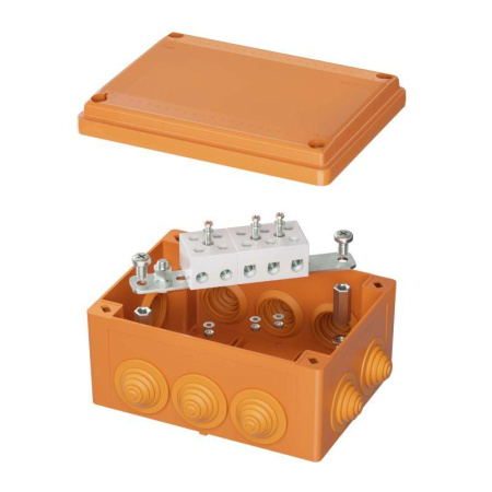 Коробка ответвительная FS 150х110х70мм 5р 450В 30А 16кв.мм с каб. вводами и клеммн. IP56 пластик.  FSB21516