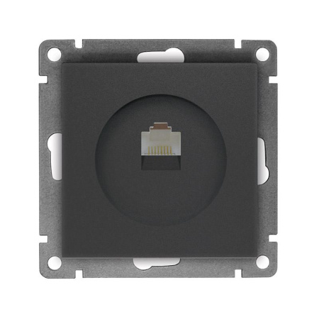 Розетка компьютерная 1-м СП Афина RJ45 кат.5E механизм графит  A0051-Gr