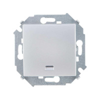 Механизм кнопки клавишной 1-м с подсвет. 16А 250В 15 винтовой зажим алюм. 1591160-033