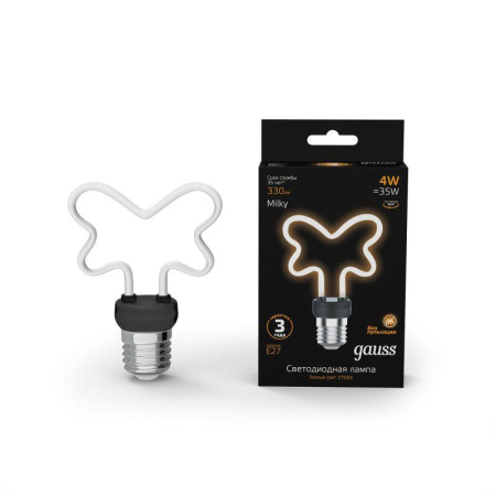 Лампа светодиодная филаментная Filament Artline 4Вт Butterfly матов. 2700К тепл. бел. Е27 330лм milky  1001802104