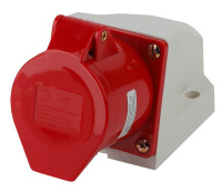 Розетка стационарная наружная 124 3Р+РЕ 32А 380В IP44 R(OUT)-32-3P-PE-IP44 ЭРА Б0032878