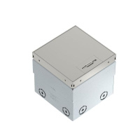 Лючок укомплектованный UDHome2 2 розетки 2К+З (без выемки под н/п) сталь нерж. 140х140х110мм OBO 7368326