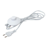 Шнур для бра с ножным выключателем 2м 2х0.5кв.мм  ASL-610