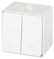 Переключатель Эксперт 11-1508-01 для жалюзи кнопочный IP55 10АХ-250В ОУ бел.  Б0063251