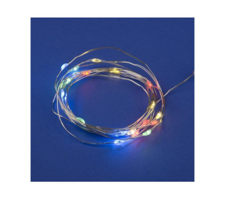 Гирлянда LED на батарейках ULD-S0200-020/DTB/3AA/RC RGB IP20 DEW 3AA (не в/к) "Роса" 2м 20 диодов RGB свет пульт ДУ (в/к)  UL-00007247