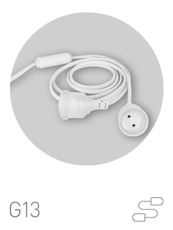 Патрон FITO-Holder G13 IP65 mini для ламп FITO до 600мм 2хG13 с выключателем вилкой 1.5м  Б0057744