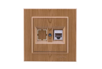 Розетка компьютерная+гнездо СП Karea 16А IP20 CAT 5 дуб  56101035 Розетка компьютерная+гнездо СП Karea 16А IP20 CAT 5 дуб  56101035