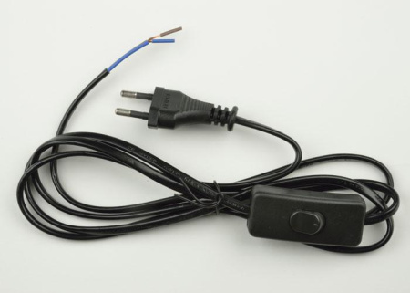 Шнур сетевой UCX-C10/02A-170 BLACK с вилкой и выкл. 2А 500Вт 1.7м черн.  UL-00004429