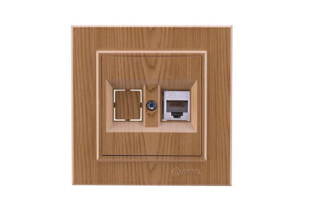 Розетка компьютерная+гнездо СП Karea 16А IP20 CAT 5 дуб  56101035
