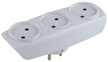 Разветвитель 3-м без заземл. 16А IP20 SP-3-W бел.  C0045527