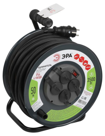 Удлинитель на метал. катушке 4х50м с заземл. IP44 RMx-4es-3х2.5-50m-IP44(KG) КГ с выкл.  Б0052919