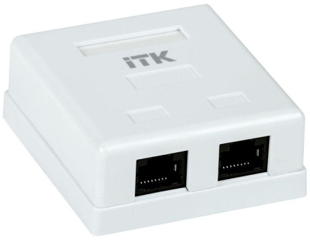 Розетка компьютерная 2-м ОП RJ45 кат.5E UTP  CS2-1C5EU-22