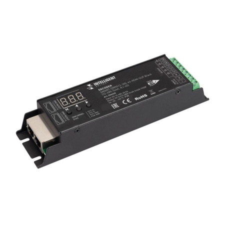 Декодер SMART-DMX512-305-63-RDM-SUF Black (12-48В 5х4А RJ-45) IP20 металл  036245