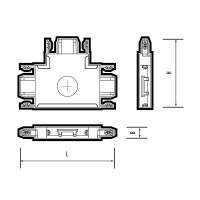 Коннектор MTR16 CT-BL T-обр. накладной шинопровод низковольтный Pro черн.  5057333