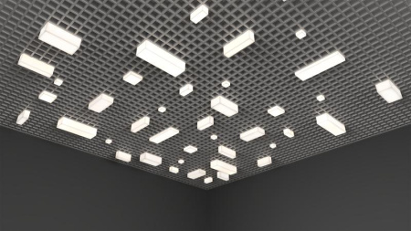 Светильник светодиодный RVE-LBX-LUMO20-PLAZA5010-5-GR квадрат грильято 5шт 40х40х60мм 12Вт встраиваемый 4000К бел.  RVE00003240