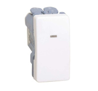 Механизм кнопки клавишной с подсветкой узкая 10А 250В 27 сл. кость 27669-61